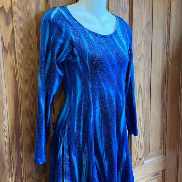 Figure Skating Dress Northern Lights Pattern Y2K - Picture 1 of 9